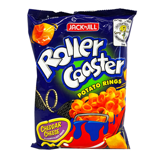 Front graphic image of Jack n' Jill Roller Coaster Potato Rings - Cheddar Cheese Flavor 3oz