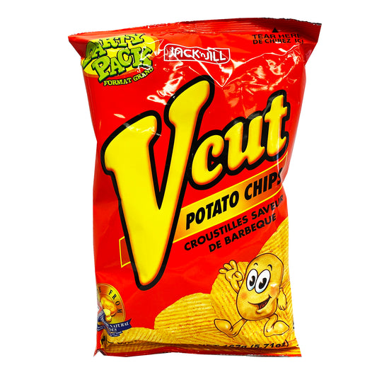 Front graphic image of Jack n' Jill VCut Potato Chips Barbecue Party Pack 5.71oz
