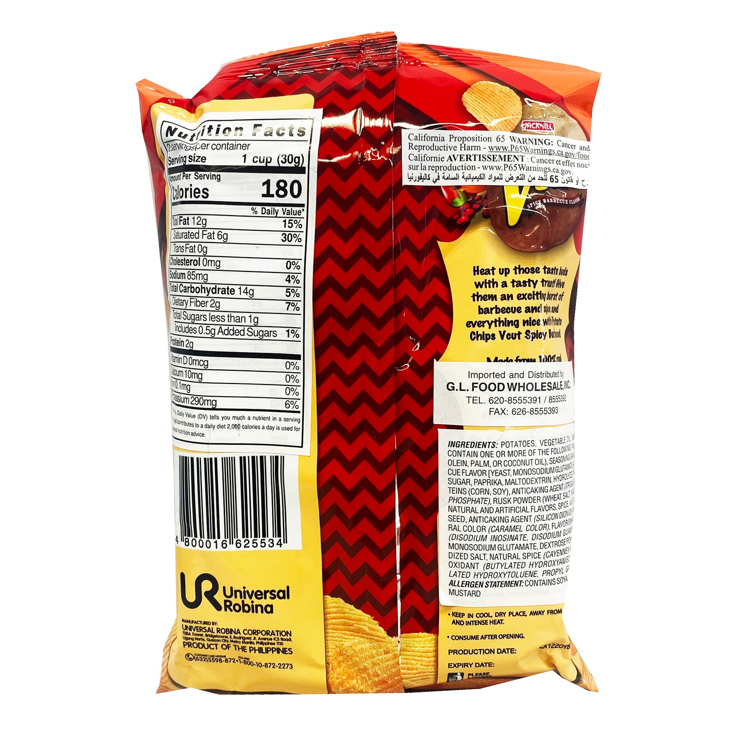 Back graphic image of Jack n' Jill Vcut Potato Chips - Spicy Barbecue 2.12oz
