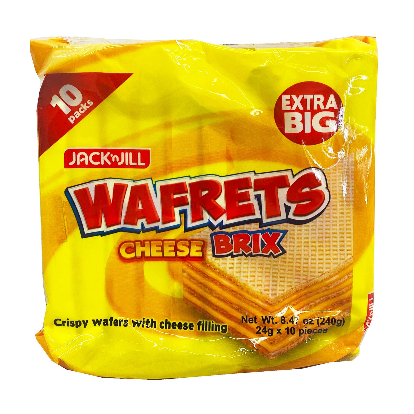 Front graphic image of Jack n' Jill Wafrets Brix - Cheese 8.4oz