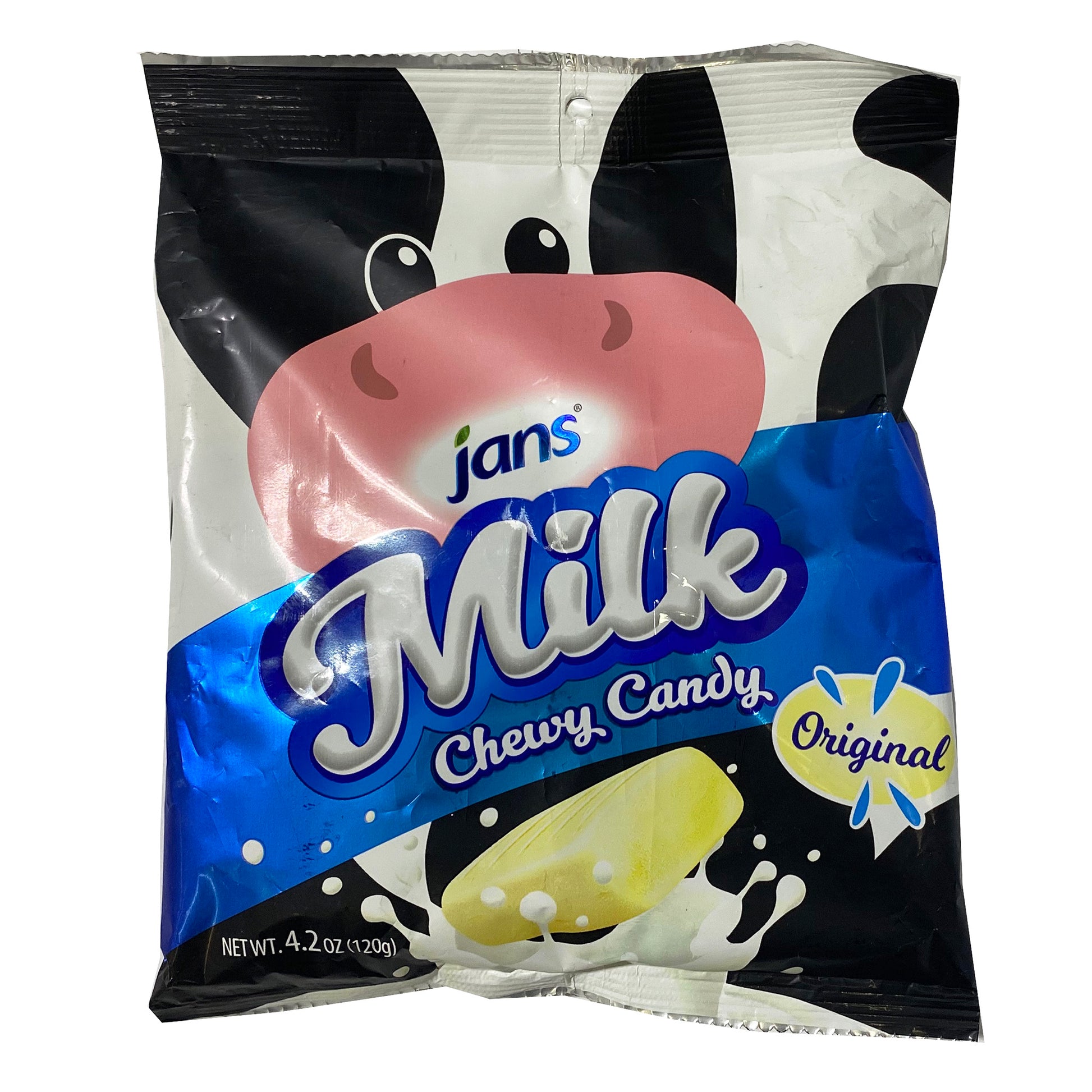 Front graphic image of Jans Milk Chew Candy Original Flavor 4.2oz