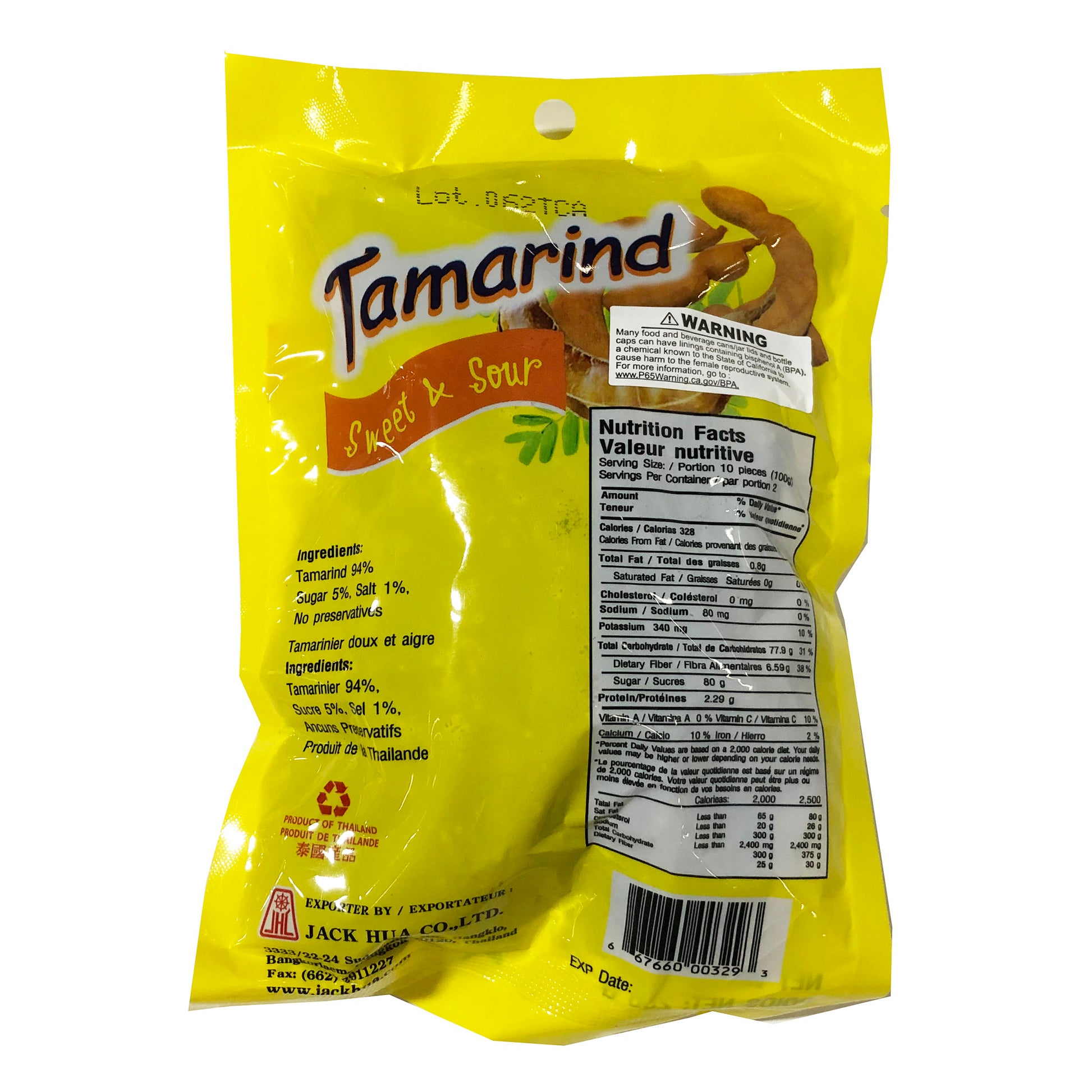 Back graphic image of Jhc Tamarind Sweet And Sour Candy 7oz