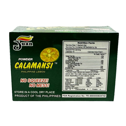 Back graphic image of Juan Powdered Philippine Lemon - Calamansi 1.69oz (48g)