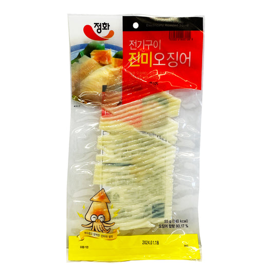 Front graphic image of Junghwa Electrical Roasted Squid 1.94oz (55g)