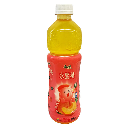 Front graphic image of KSF Peach Fruit Drink 16.91oz (500ml) - 康师傅 水蜜桃水果饮品 16.91oz (500ml)