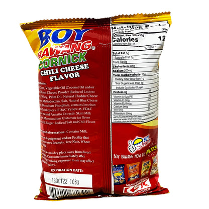 Back graphic image of KSK Boy Bawang Cornick - Chili Cheese Flavor 3.54oz