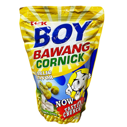 Front graphic image of KSK Boy Bawang Cornick - Garlic Flavor 17.64oz