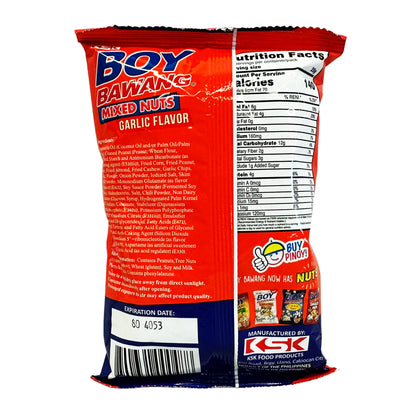 Back graphic image of KSK Boy Bawang Mixed Nuts - Garlic Flavor 2.99oz (85g)