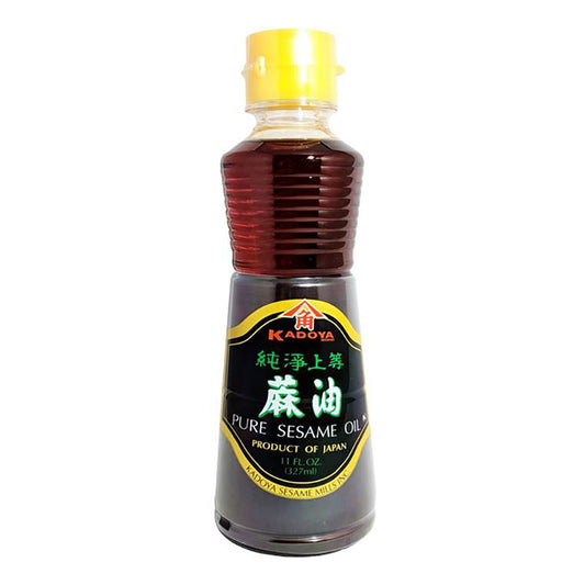 Front graphic image of Kadoya Pure Sesame Oil 11oz - 八角 纯净上等麻油 11oz