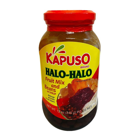 Front graphic image of Kapuso Fruit Mix & Beans In Syrup - Halo Halo 12oz