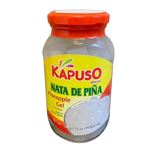 Front graphic image of Kapuso Pinapple Gel In Syrup - Nata De Pina 12oz