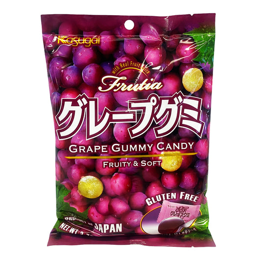 Front graphic image of Kasugai Gummy Candy Grape Flavor 3.77oz