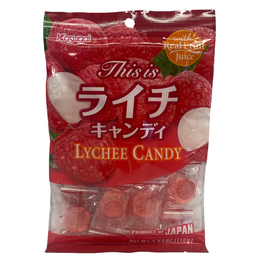 Front graphic image of Kasugai Lychee Candy 4.05oz