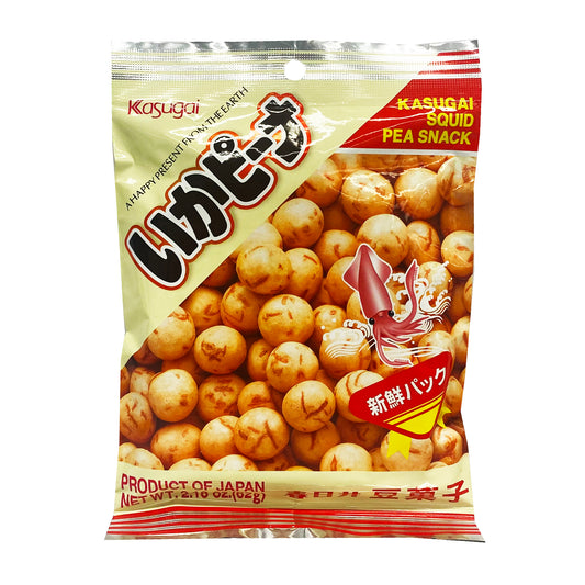 Front graphic image of Kasugai Squid Pea Snack 2.18oz