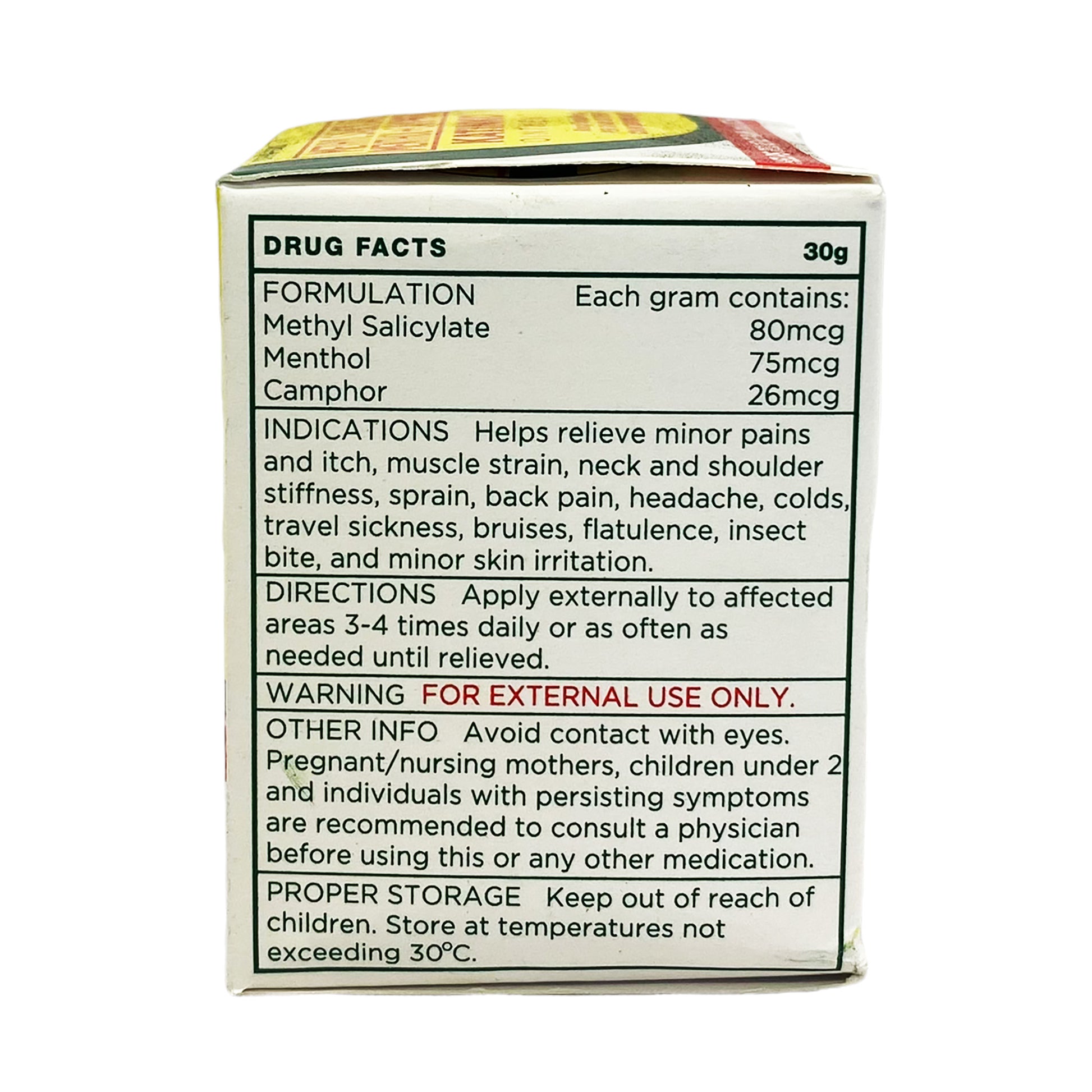 Back graphic view of Katinko Ointment 1.06oz