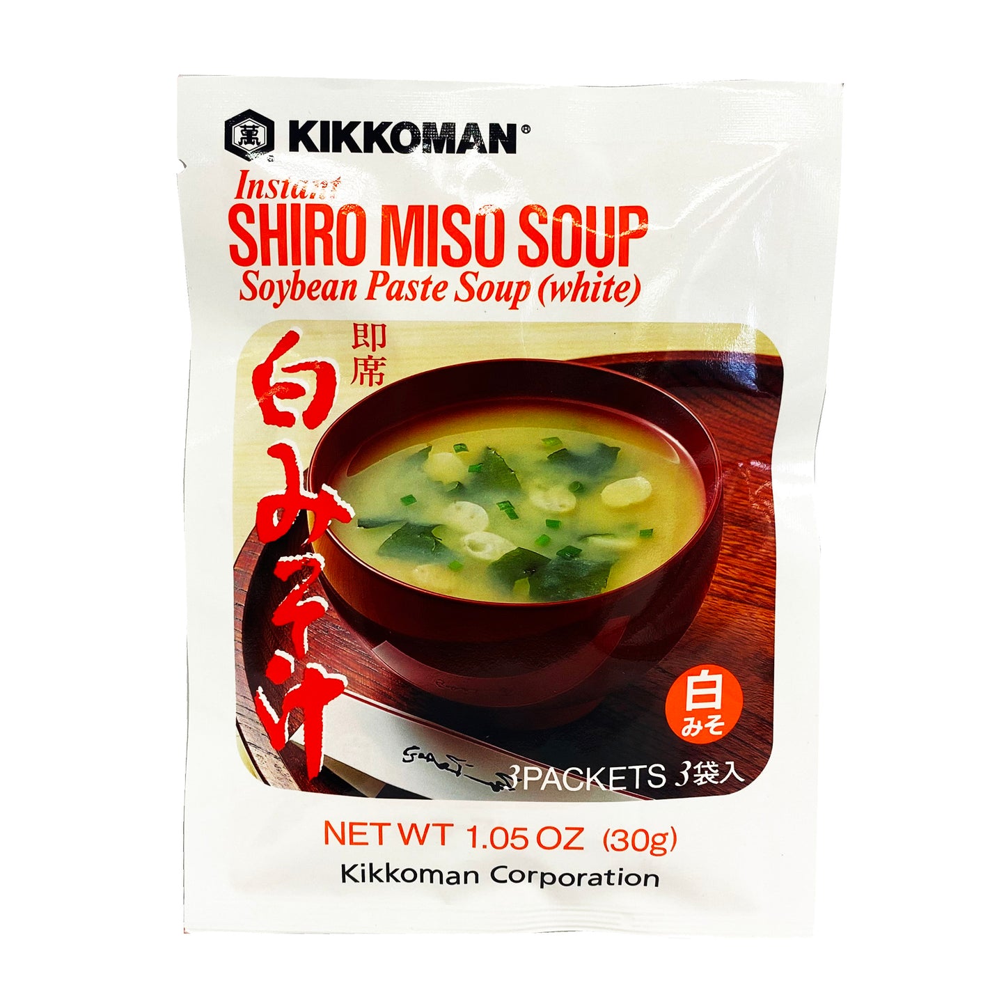 Front graphic image of Kikkoman Instant Shiro Miso Soup 1.05oz (30g)