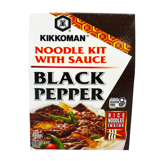 Front graphic image of Kikkoman Noodle Kit with Sauce - Black Pepper Flavor 4.8oz