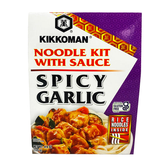 Front graphic image of Kikkoman Noodle Kit with Sauce - Spicy Garlic Flavor 4.8oz