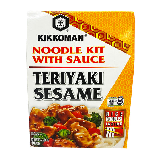 Front graphic image of Kikkoman Noodle Kit with Sauce - Teriyaki Sesame Flavor 4.8oz