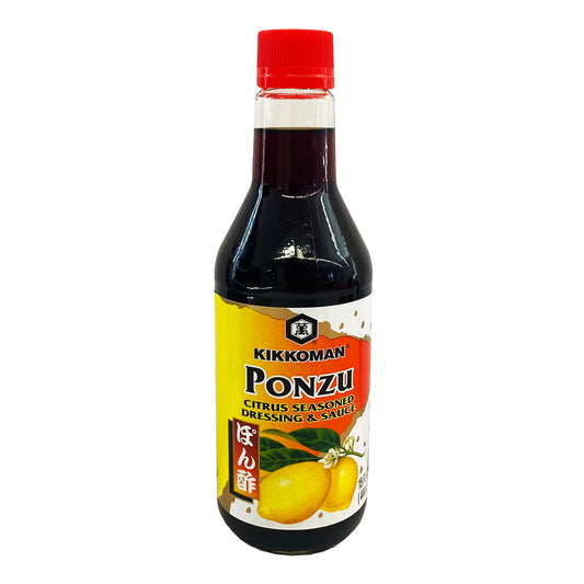 Front graphic image of Kikkoman Ponzu Citrus Seasoned Dressing & Sauce 15oz