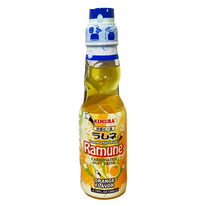 Front graphic image of Kimura Ramune - Orange Flavor 6.76oz