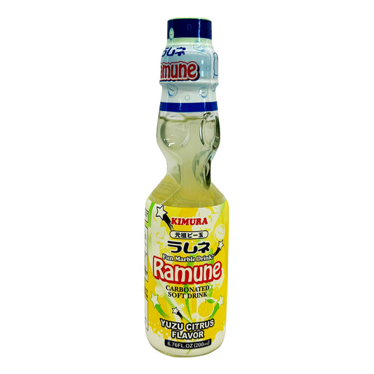 Front graphic image of Kimura Ramune - Yuzu Citrus Flavor 6.76oz