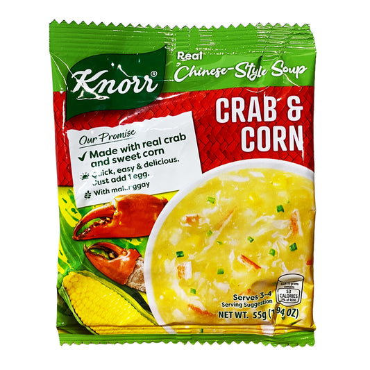 Front graphic image of Knorr Real Chinese Soup - Crab & Corn Flavor 2.12oz (60g)