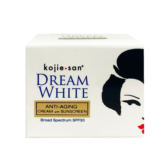 Front graphic view of Kojie San Dream White Anti-Aging Cream With Sunscreen SPF 30 1.05oz
