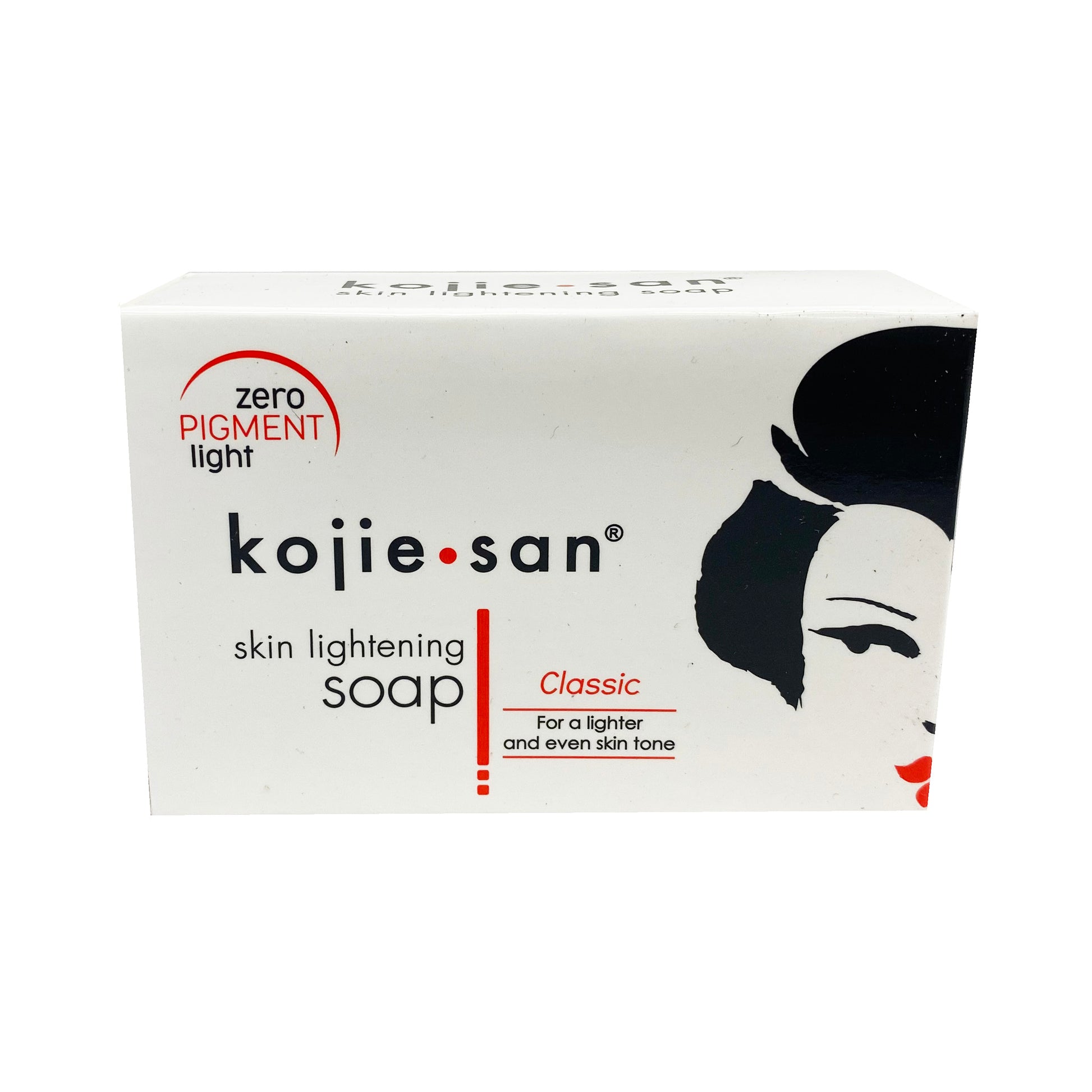 Front graphic view of Kojie San Skin Lightening Soap 4.76oz