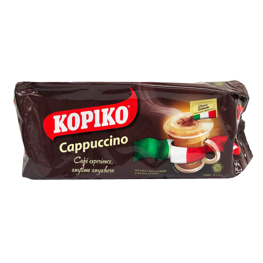Front graphic image of Kopiko Coffee Mix 30 Pack - Cappuccino 26.45oz