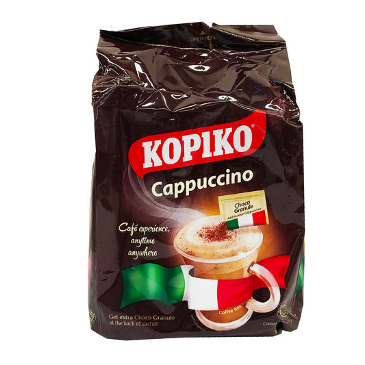 Front graphic image of Kopiko Coffee Mix 10 Pack - Cappuccino 8.8oz