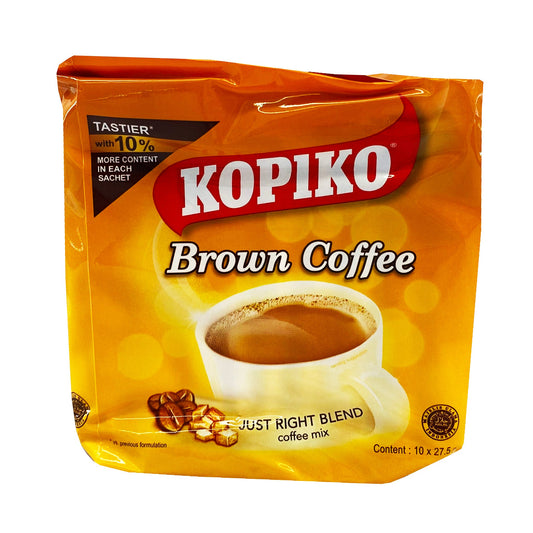 Front graphic image of Kopiko Coffee Mix 10 Pack - Brown Coffee 9.7oz