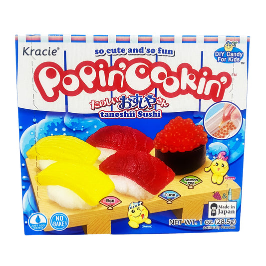 Front graphic image of Kracie Popin' Cookin' Tanoshii Sushi Candy 1oz