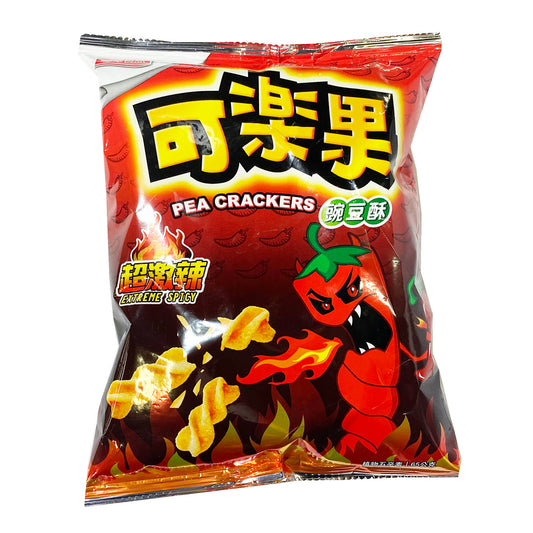 Front graphic image of L.H. Koloko Pea Crackers Extreme Spicy 2.29oz
