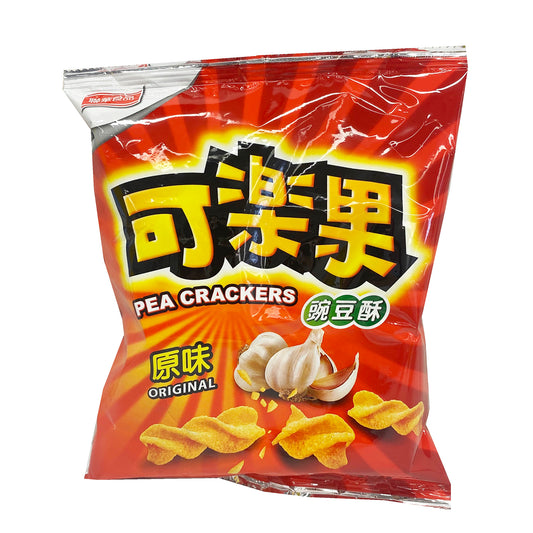 Front graphic image of L.H. Koloko Pea Crackers Original Garlic 2.01oz