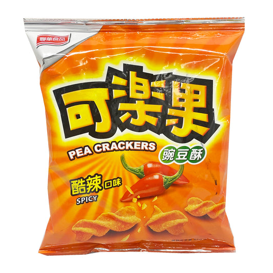 Front graphic image of L.H. Koloko Pea Crackers Spicy 2.01oz