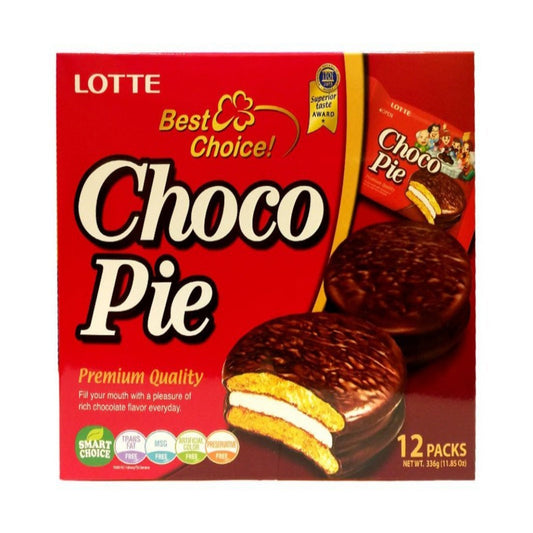 Front graphic image of Lotte Choco Pie - Original 11.85oz