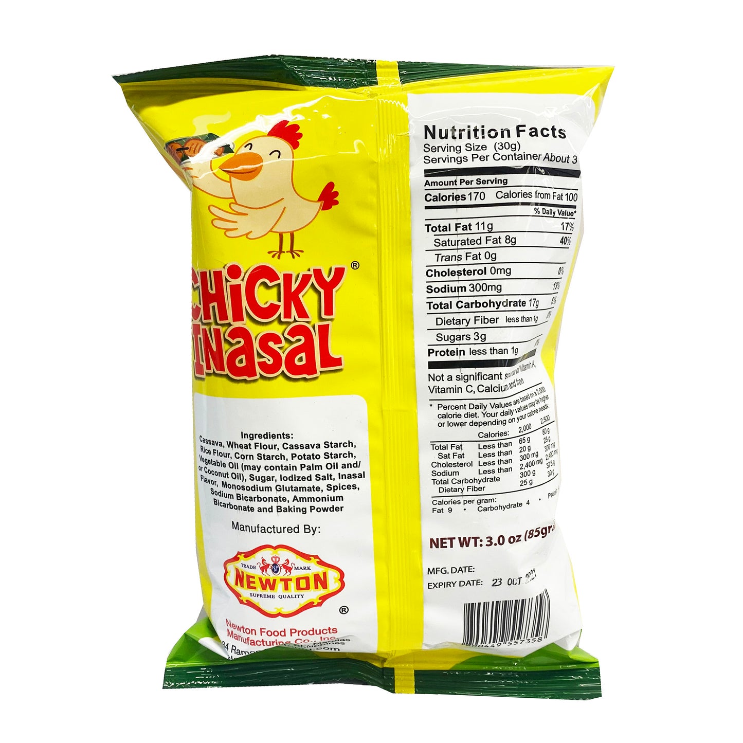 Back graphic image of LaLa Chicky Chips - Inasal Flavor 3oz