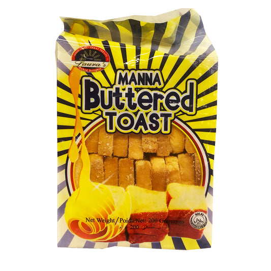 Front graphic image of Laura's Manna Buttered Toast 7.05oz