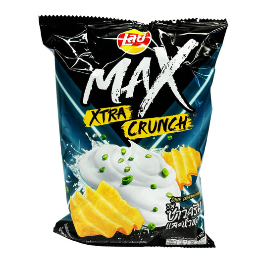 Front graphic image of Lay's Max Extra Crunch Potato Chips - Sour Cream & Onion Flavor 1.40oz (40g)