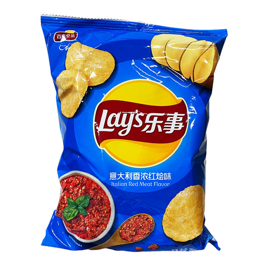 Front graphic image of Lay's Potato Chips - Italian Tomato Meat Flavor 2.46oz - 乐事薯片 - 义大利红烩味 2.46oz