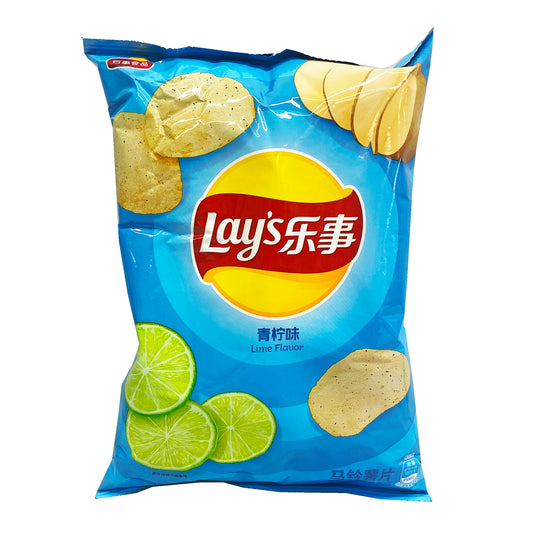 Front graphic image of Lay's Potato Chips - Lime Flavor 2.4oz - 乐事薯片 - 青柠味 2.4oz