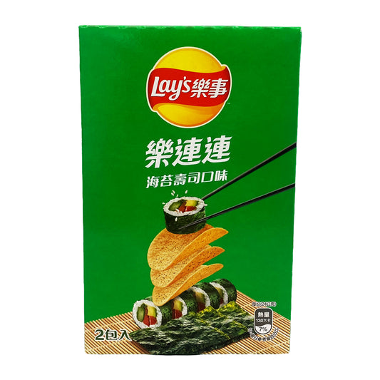Front graphic image of Lay's Potato Chips - Seaweed Box 2pk 3.38oz (96g)