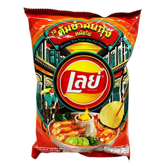 Front graphic image of Lay's Potato Chips - Tom Yum Hot Pot Flavor 1.41oz (40g)