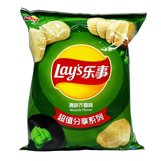 Front graphic image of Lay's Potato Chips - Wasabi Flavor 4.76oz (135g)