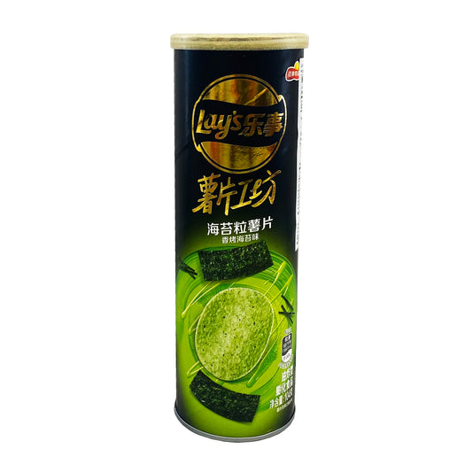 Front graphic image of Lay's Seaweed Potato Chips - Roasted Seaweed Flavor 3.66oz (104g) - 乐事海苔粒薯片 薯片工坊 - 香烤海苔味 3.66oz (104g)