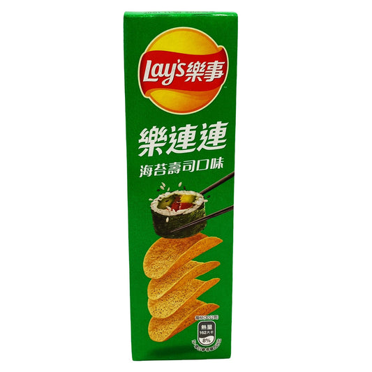 Front graphic image of Lay's Stax Potato Chips - Seaweed Sushi Flavor 2.11oz  (60g) - 乐事薯片 海苔寿司口味 2.11oz (60g)