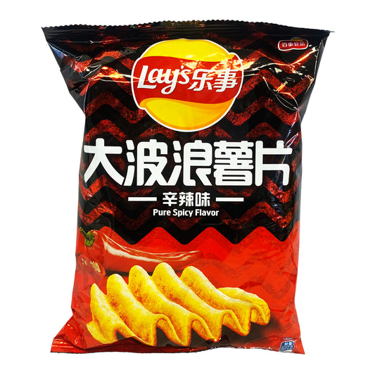 Front graphic image of Lay's Wave Potato Chips - Pure Spicy Flavor 2.46oz (70g)