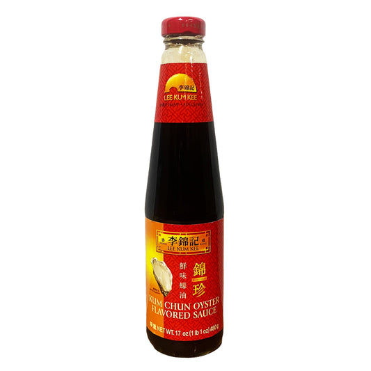 Front graphic image of Lee Kum Kee Kum Chun Oyster Flavored Sauce 17oz - 李锦记 锦珍鲜味蚝油 17oz