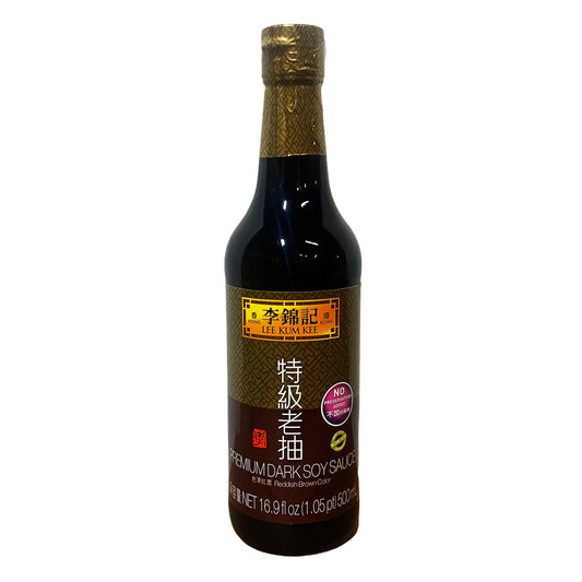 Front graphic image of Lee Kum Kee Premium Dark Soy Sauce 16.9oz - 李锦记 特级老抽 16.9oz
